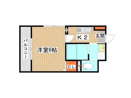 LIBRA COURT苦竹(1K/1階)の間取り写真