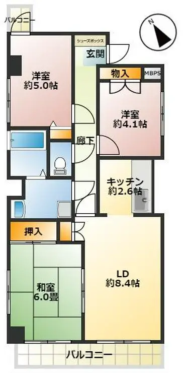 ヴィラコヤス壱番館 3階階 間取り
