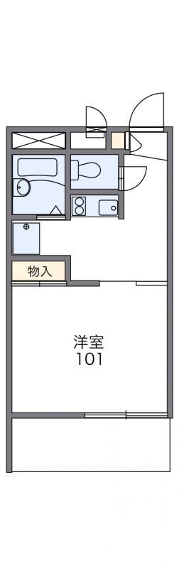 レオパレスサンメッセ(1K/3階)の間取り写真