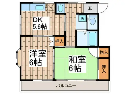 パークサイド篠崎(2DK/3階)の間取り写真