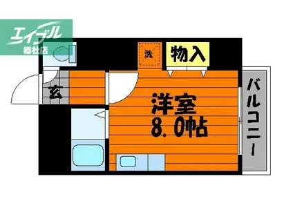 エストレーラ倉敷(ワンルーム/2階)の間取り写真