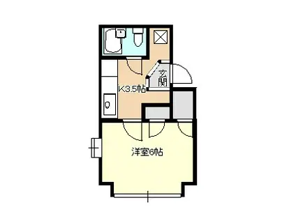 ビバリーヒルズI(1K/2階)の間取り写真