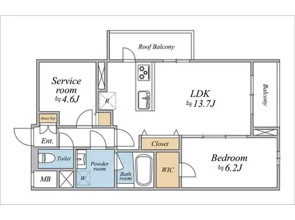 SPコート興野(1SLDK/3階)の間取り写真