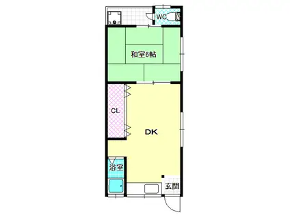 千代の荘(1DK/2階)の間取り写真