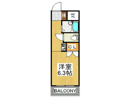 スカイパレス王子(1K/2階)の間取り写真
