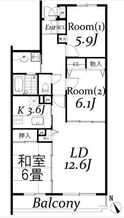 ヴィラージュ西荻 4階階 間取り