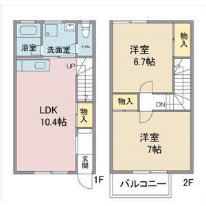 アプトエーデルワイス(2LDK/2階)の間取り写真