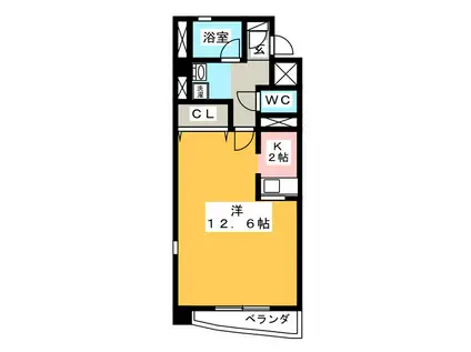 メゾン・ド・ミヤビ(ワンルーム/6階)の間取り写真