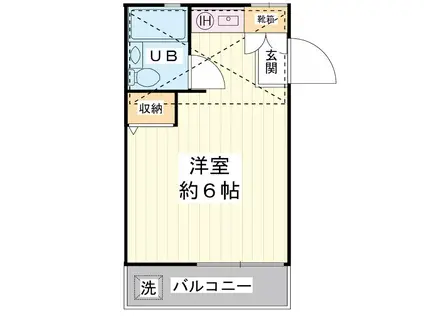 ローズアパートD棟(ワンルーム/2階)の間取り写真