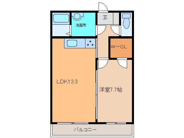 サルイオビヒロ(1LDK/6階)の間取り写真