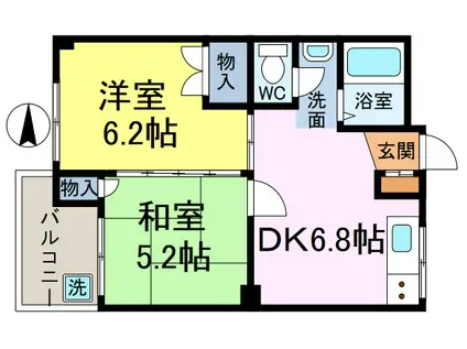 Kコート(2DK/1階)の間取り写真