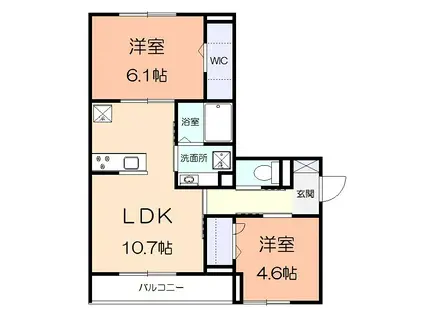 FOREST・K(2LDK/3階)の間取り写真