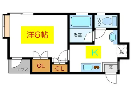 ルノンハラダ(1K/1階)の間取り写真