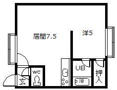 エスコート317(1DK/2階)の間取り写真
