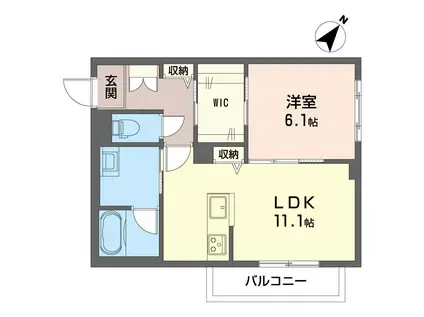 カームヴィル茅ケ崎(1LDK/1階)の間取り写真