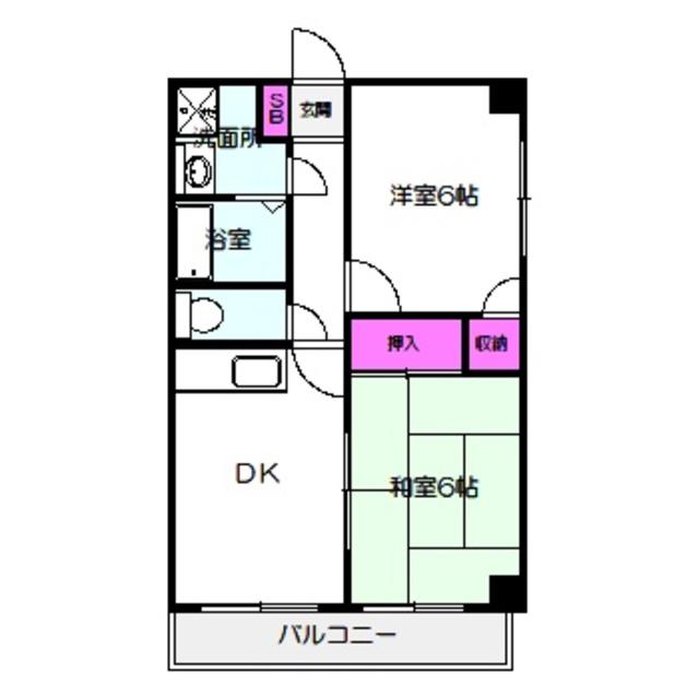 Mプラザ城東参番館(2DK/3階)の間取り写真