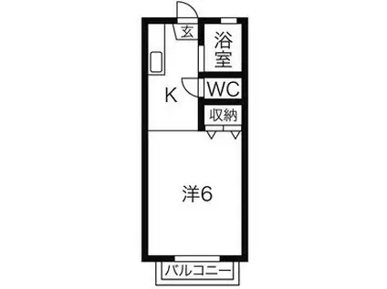 ブランドール高畑(1K/2階)の間取り写真