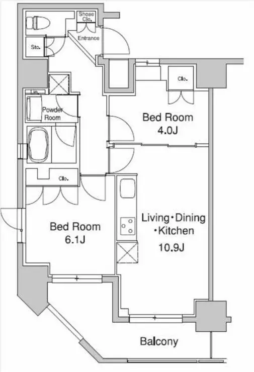 プラウドフラット浅草駒形 14階階 間取り