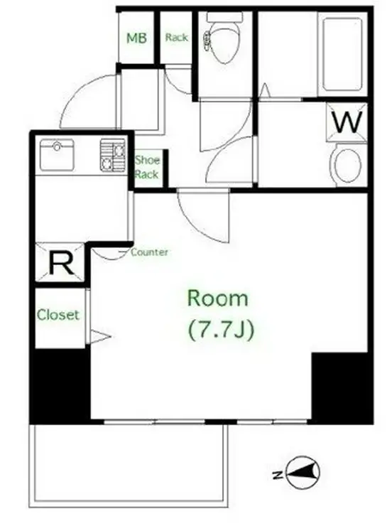 クレイシア蔵前 3階階 間取り