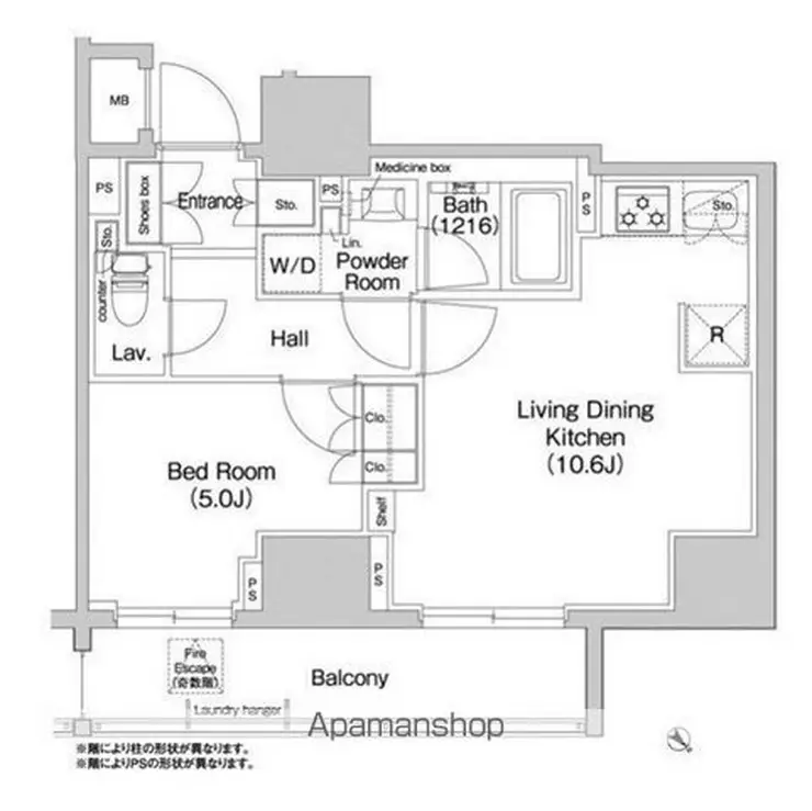 コンフォリア浅草橋 6階階 間取り