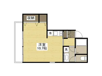 ハイツ陽光(ワンルーム/2階)の間取り写真