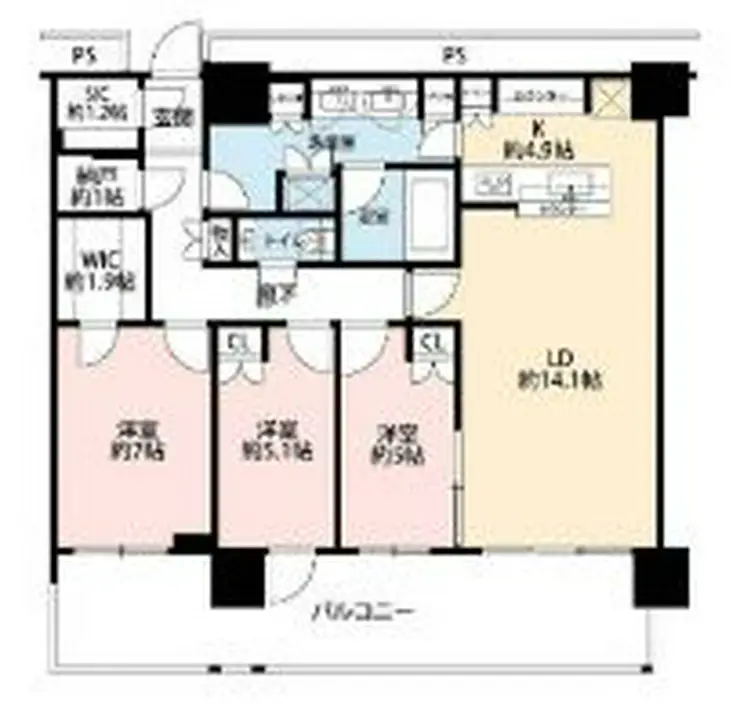 パークタワー品川ベイワード 16階階 間取り