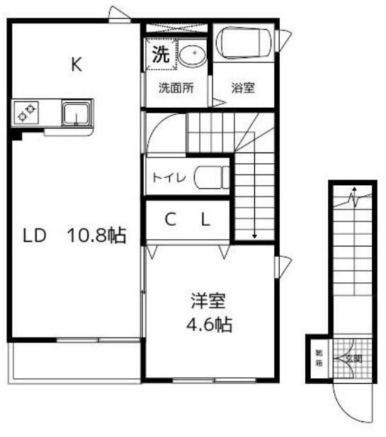 レガーロ阿保イースト(1LDK/2階)の間取り写真