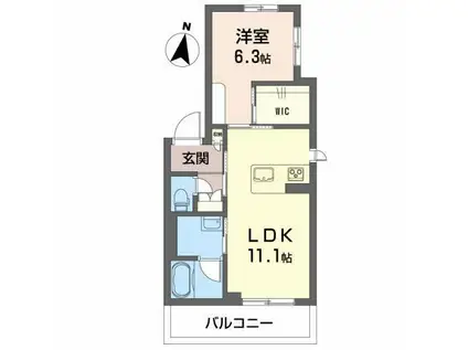 SHAMAISON ETERNO(1LDK/2階)の間取り写真
