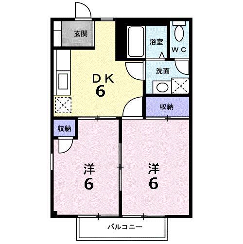 ファーストビレッジ(2DK/2階)の間取り写真