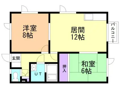 ブライトハウス(2LDK/1階)の間取り写真