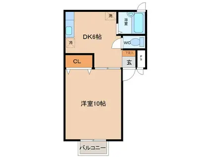 メゾンユーアイ(1DK/2階)の間取り写真