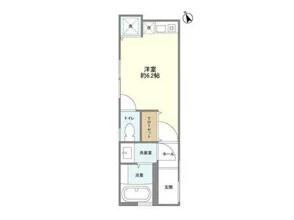 Kハウス白山(ワンルーム/1階)の間取り写真