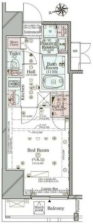 コンシェリア蒲田CROSSIA 8階階 間取り