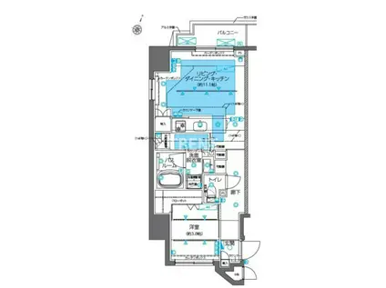 ズーム神田(1LDK/9階)の間取り写真