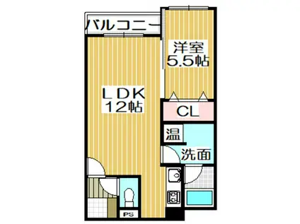 ヒラノアパートメントII(1LDK/3階)の間取り写真