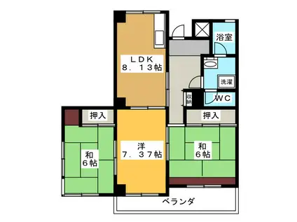 門前ビル(3LDK/4階)の間取り写真