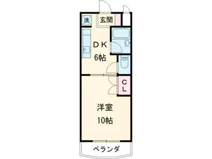 ア・ラ・モード18(1DK/2階)の間取り写真