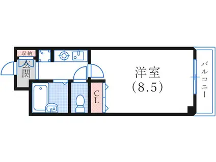 メゾンフレール(1K/2階)の間取り写真