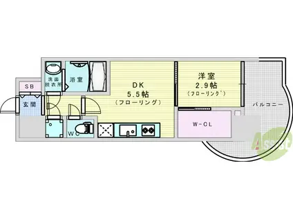 セレニテ新大阪プリエ(1DK/7階)の間取り写真