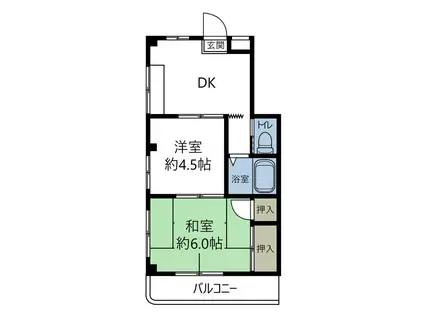 グランデュール(2DK/3階)の間取り写真