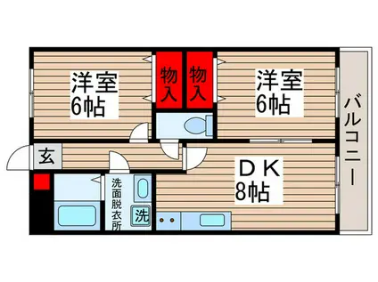 ASAJIビル(2DK/4階)の間取り写真