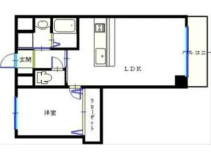 カーサフェリース春日町(1LDK/3階)の間取り写真