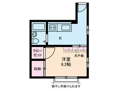 東新小岩パールハイツ(1K/3階)の間取り写真