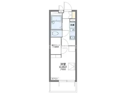 レオパレスフーカ月見町(1K/1階)の間取り写真