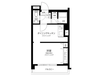 ステージファースト幡ヶ谷(1DK/4階)の間取り写真