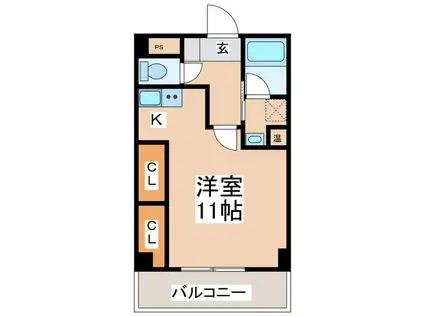 BRANDNEWCITY B(ワンルーム/1階)の間取り写真