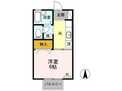 グランシャリオ(1K/2階)の間取り写真