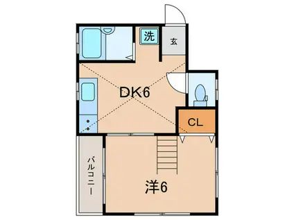 グリーンウッズ(1DK/3階)の間取り写真