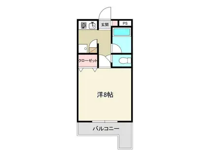 レジデンス徳島(1K/4階)の間取り写真