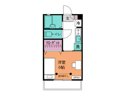 秋広コーポB(1K/2階)の間取り写真